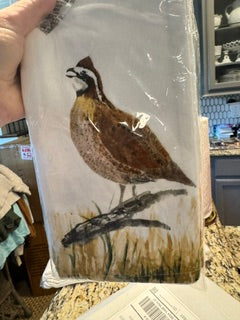 Quail Kitchen Towel - White