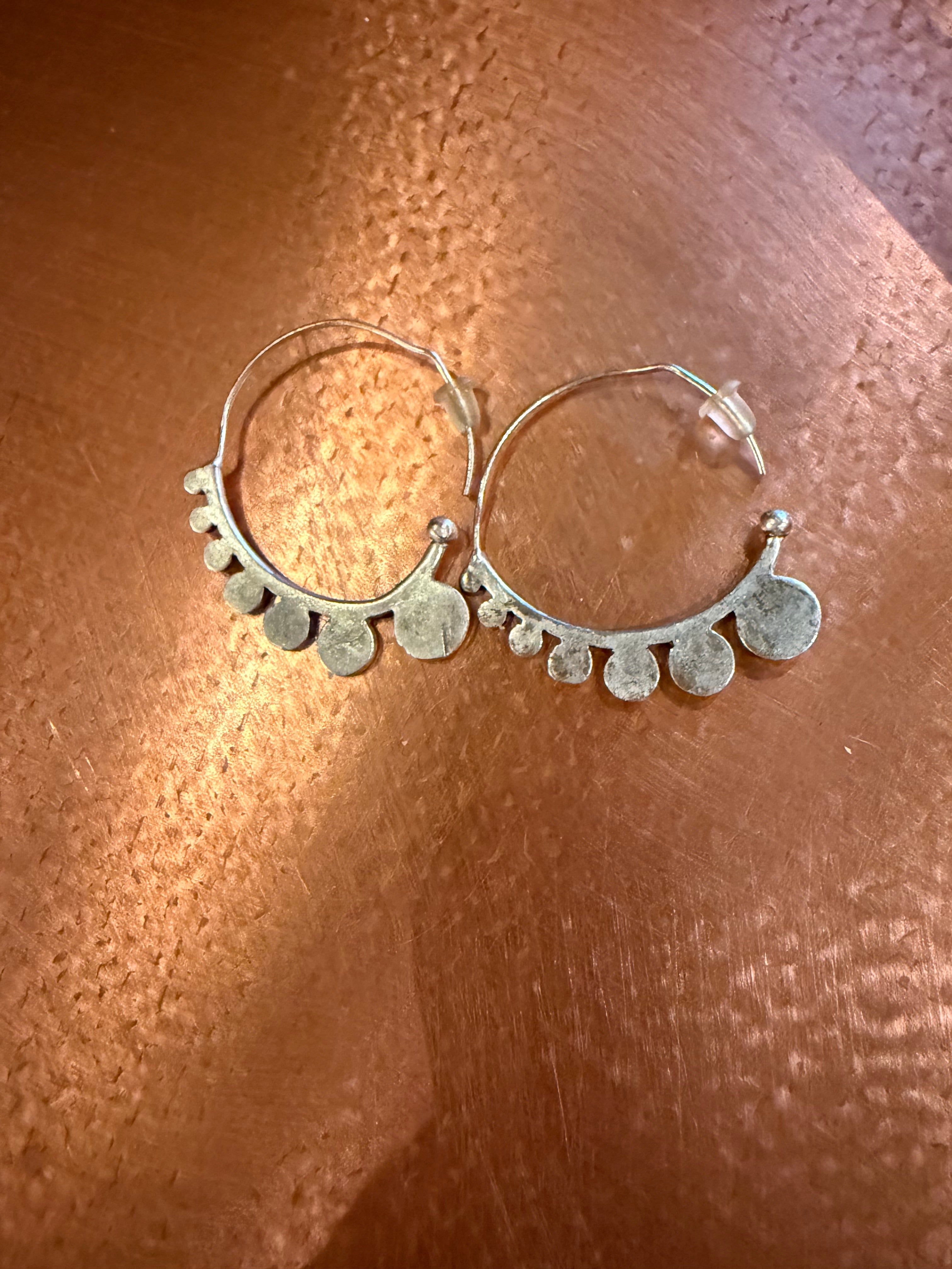 Silver Hoop Turkish Earrings