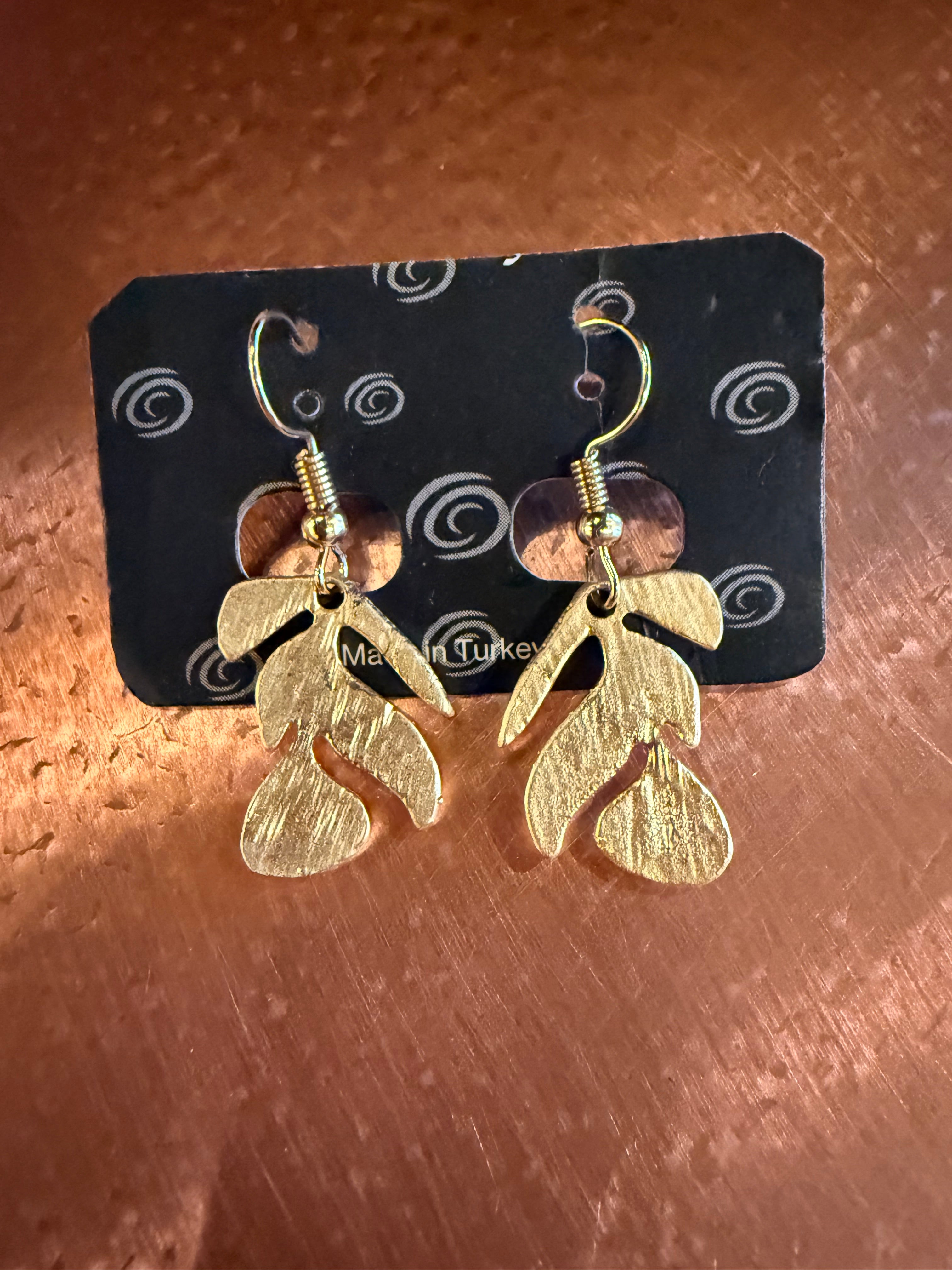 Gold Leaf Motif Earrings
