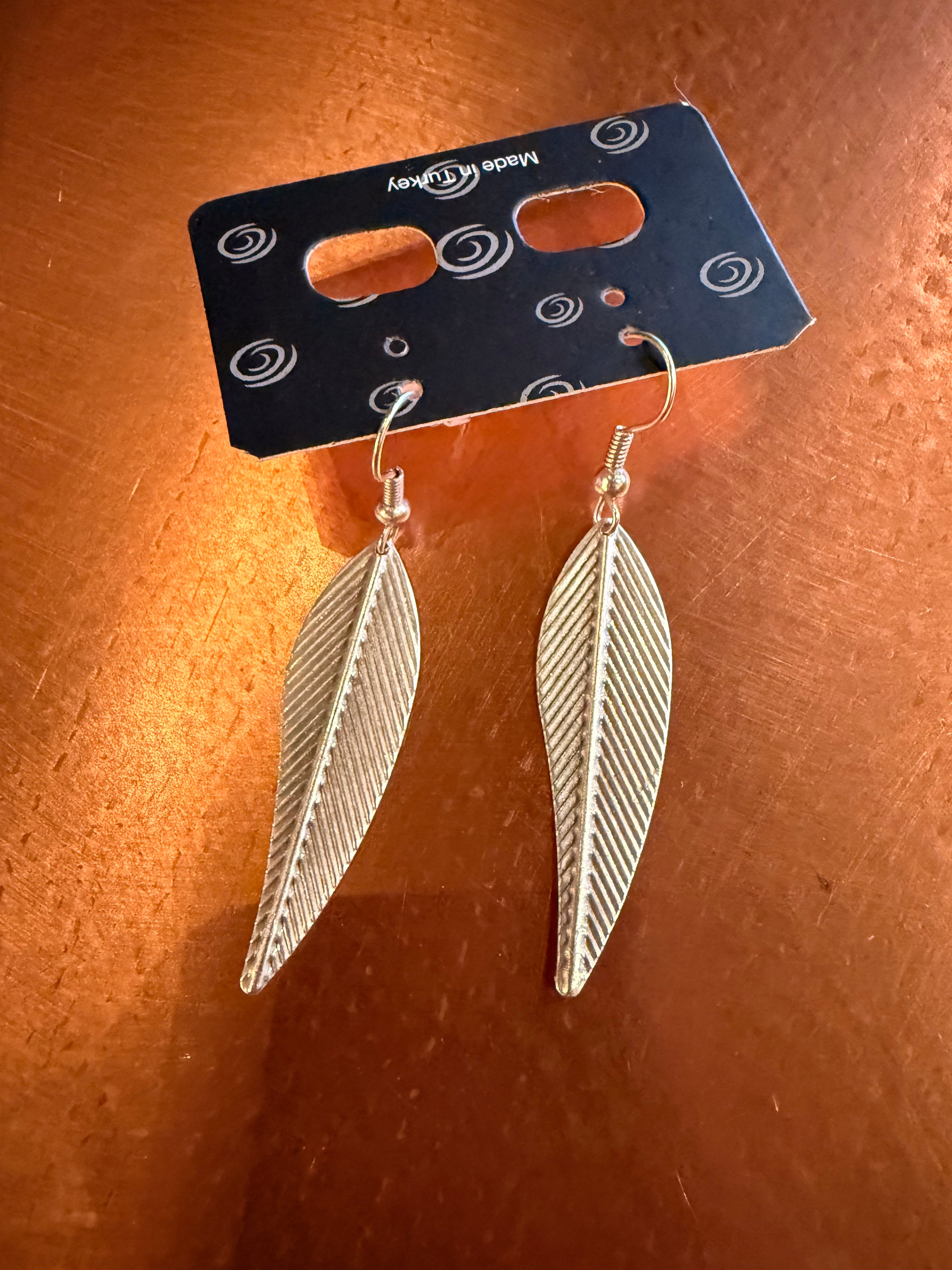Silver Feather Earrings