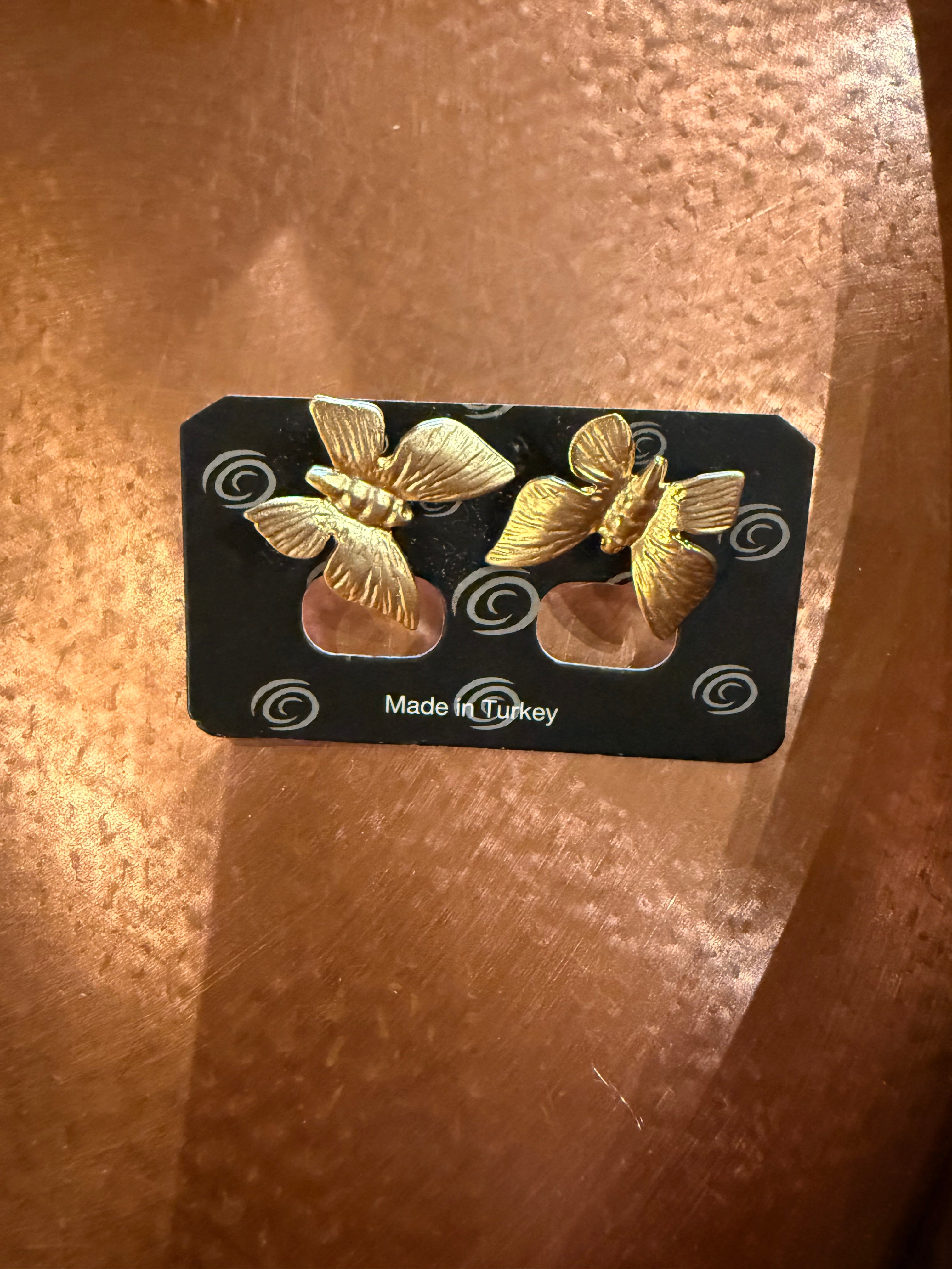 Gold Butterfly Earrings