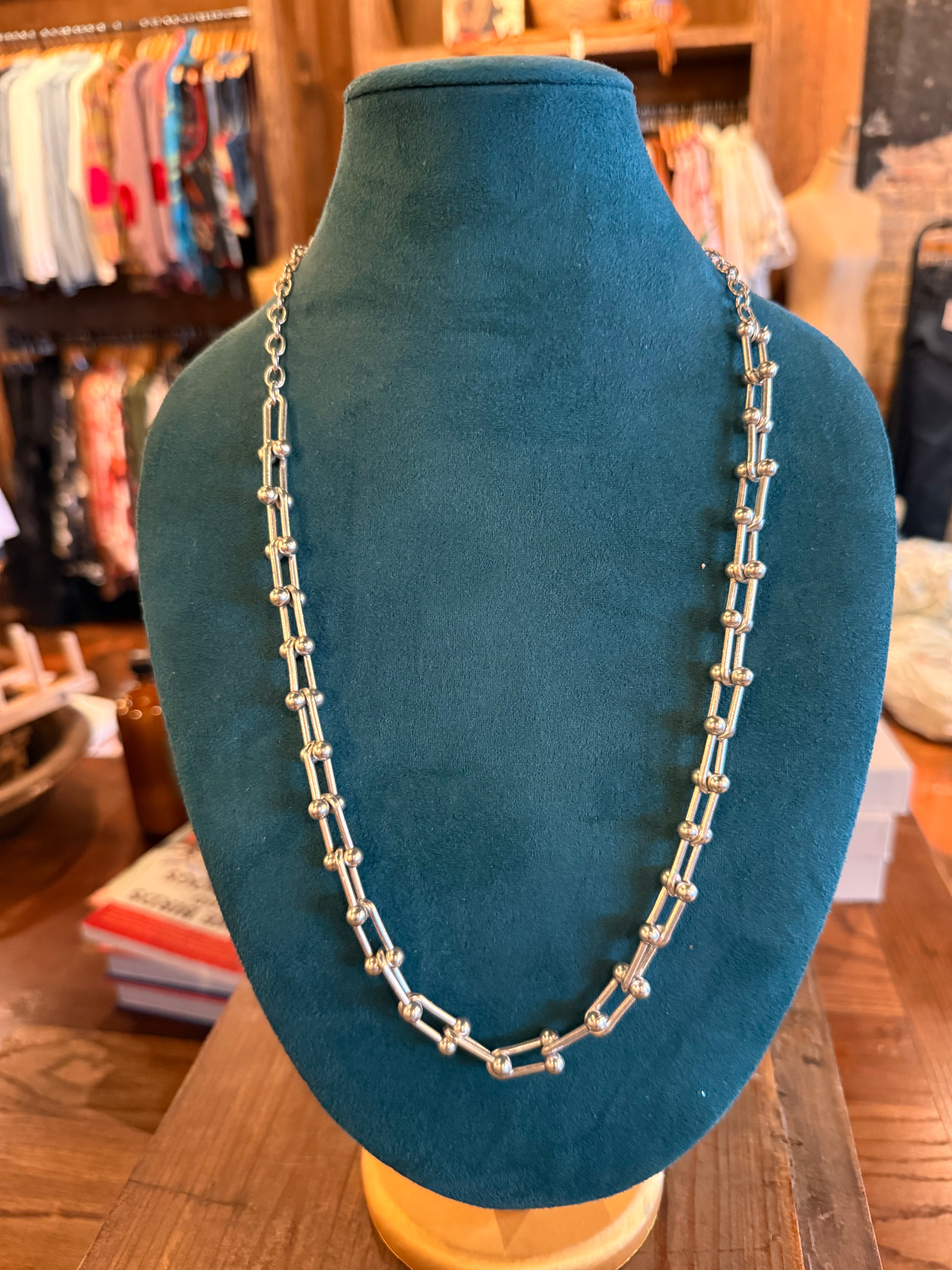 Silver Horsebit Turkish Necklace