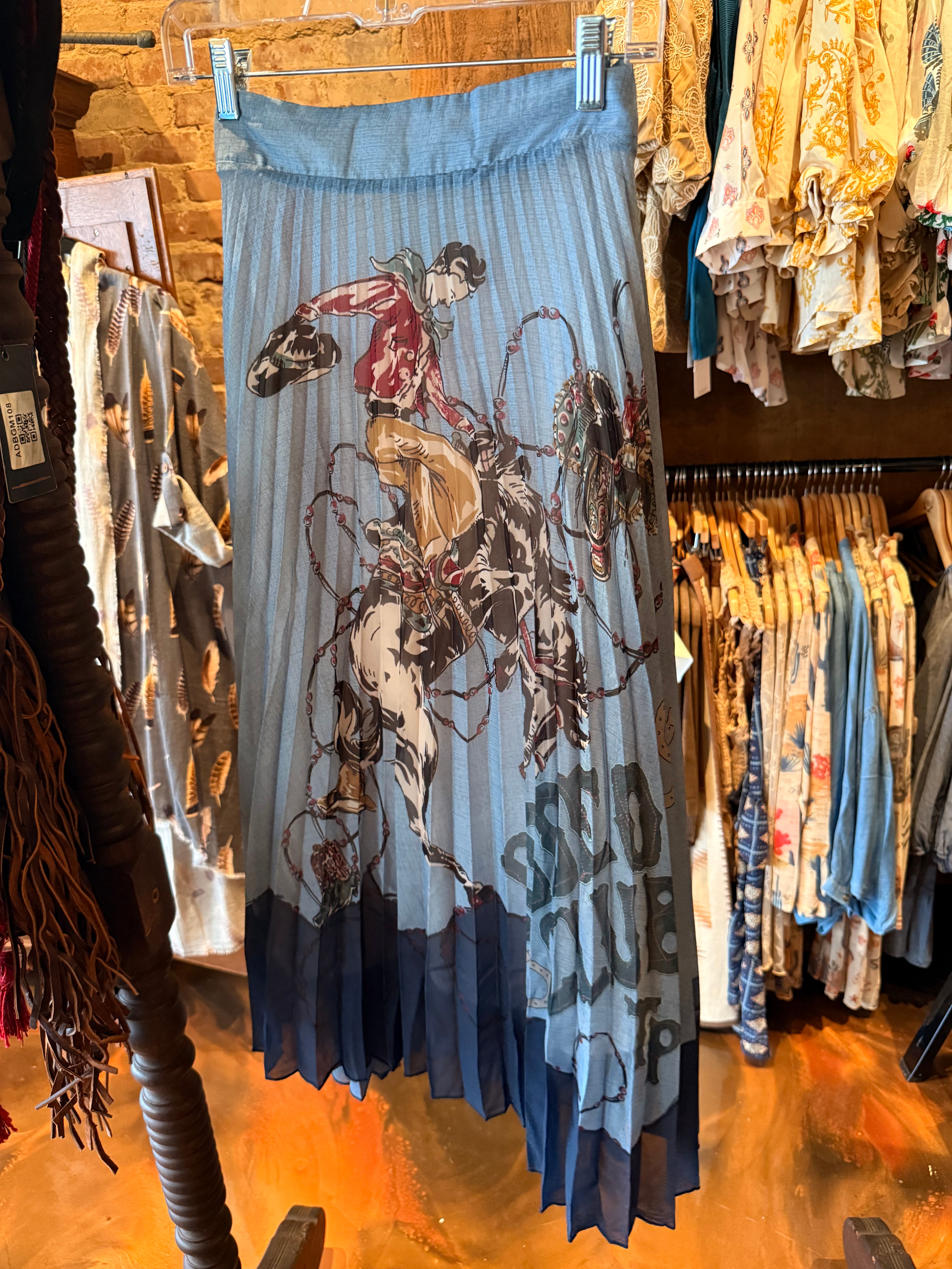 Rodeo Club Pleated Blue Skirt