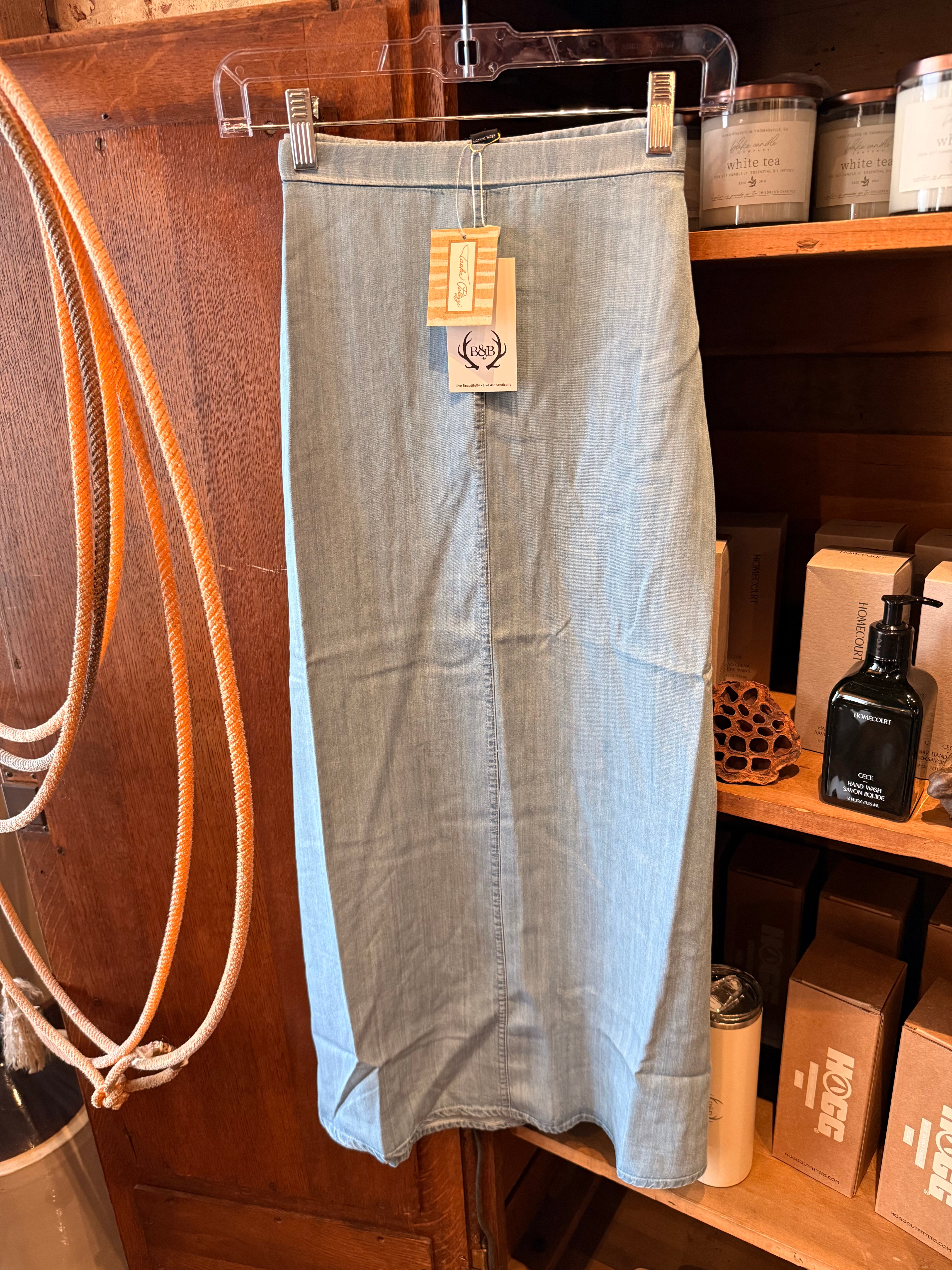 Chambray Blue Maxi Skirt