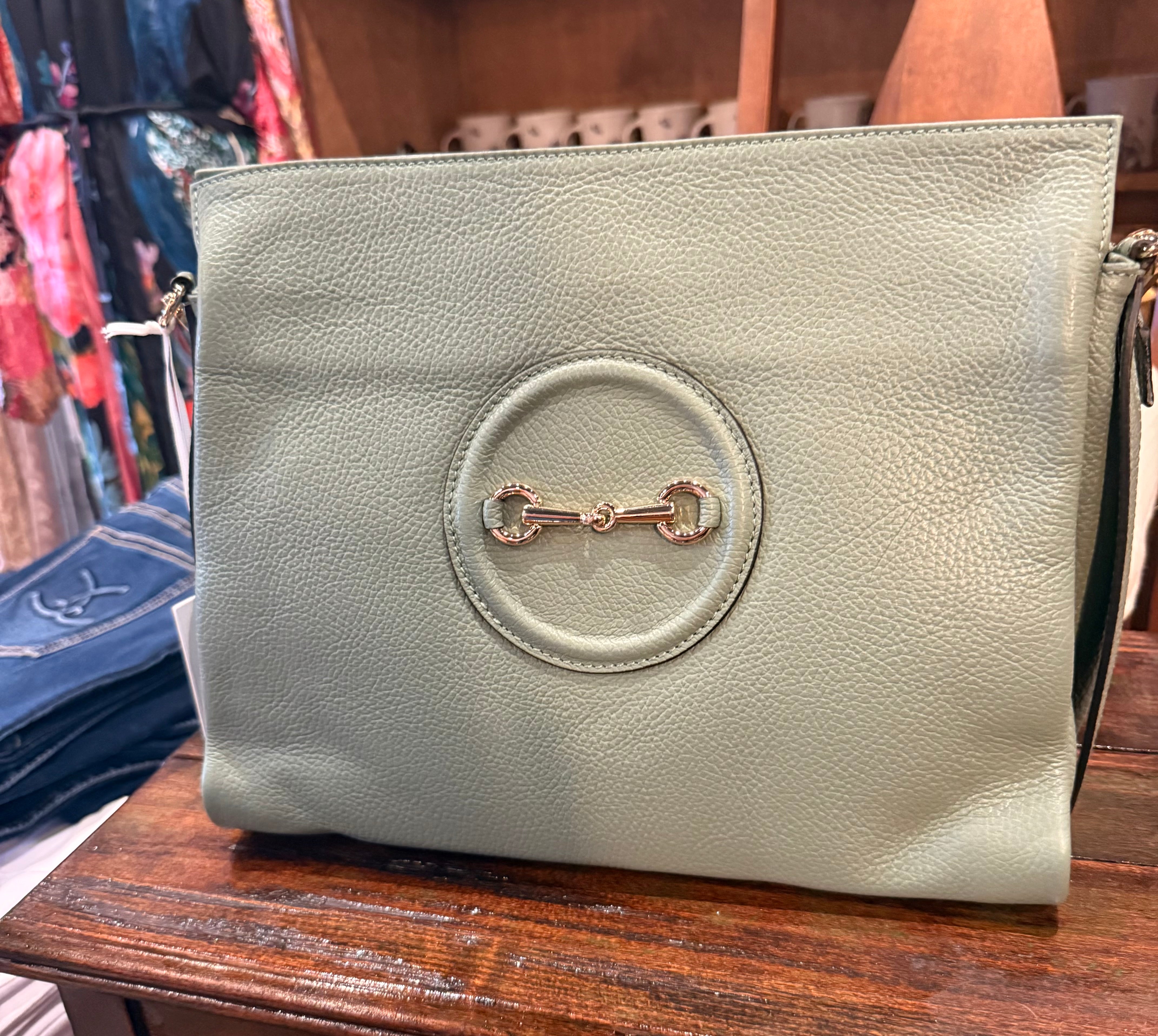 Italian Leather Purse with Gold Accents