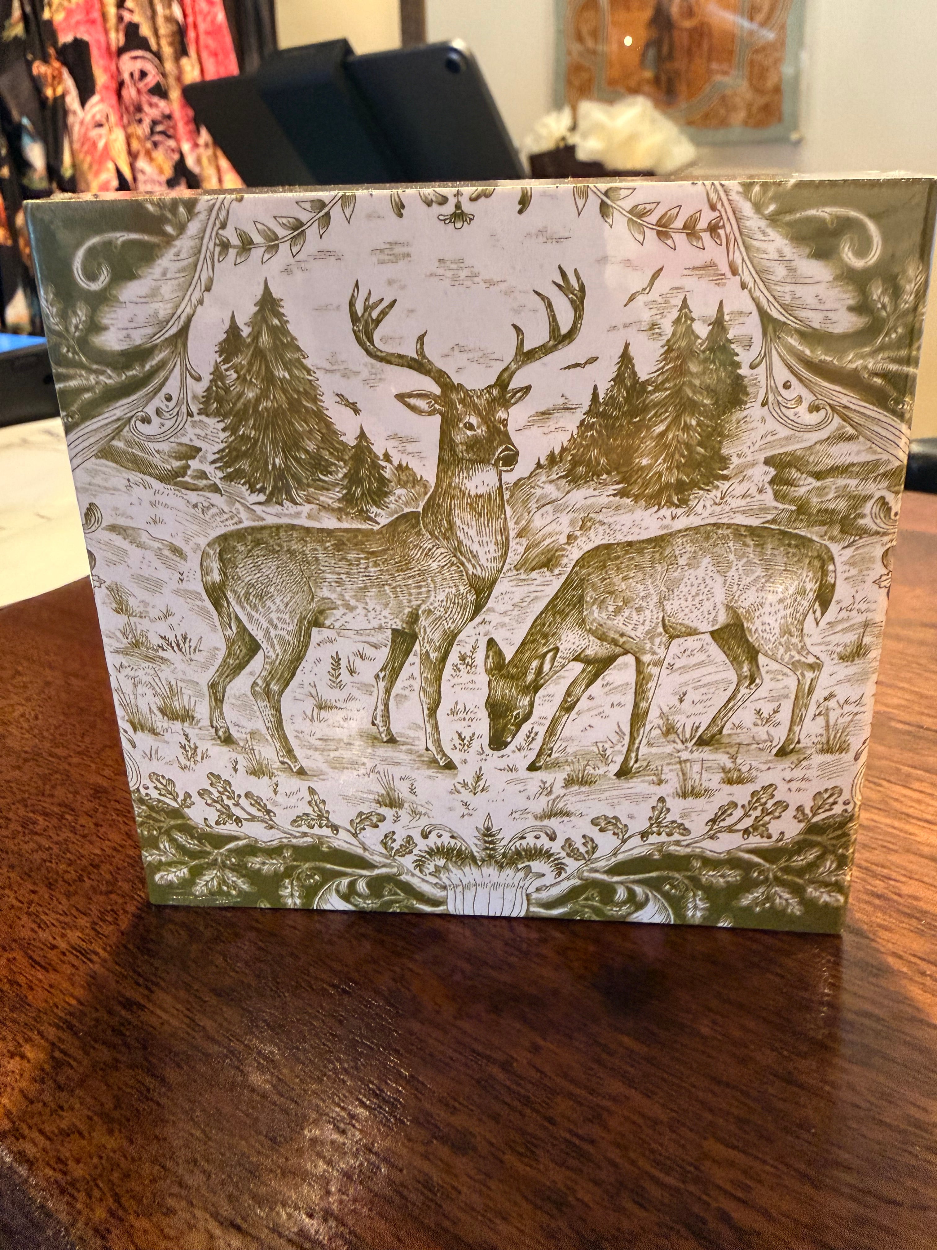 Green Deer Square Matchbook