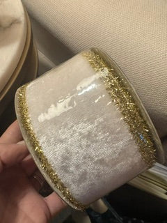 JME Velvet Metallic Dupion with Gold Tinsel Edge