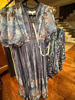 Hale Bob Blue SS Long Dress