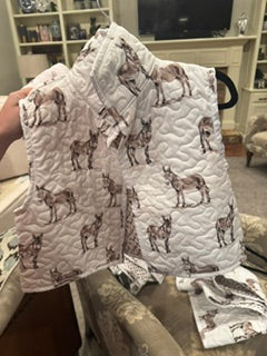 Ida Mae Donkey Icon Brown Quilted Cate Vest