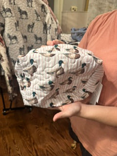 Ida Mae Mallory Ducks Icon Pink Large Makeup Bag