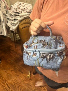 Ida Mae Blaze Chambray Travel Case