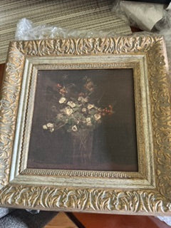 Moody Bloom Flowers in a vase Gold Frame