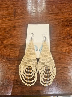 Cream seed bead chandelier earrings