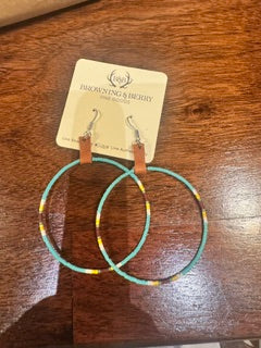 2 inch hoop with turquoise seed beads