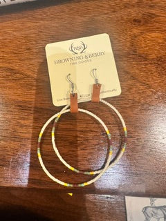 2 inch hoops with cream seed beads