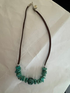 Paige Wallace TQ Suede Necklace with SS clasp