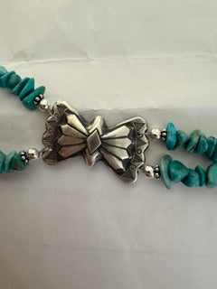 Paige Wallace Bow Concho two strand Necklace SS