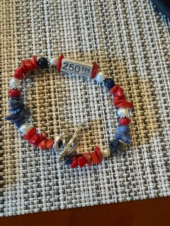 Paige Wallace Red white blue stone 250 bracelet