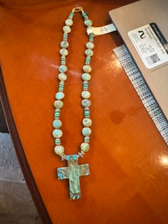 Paige Wallace Cross turq necklace
