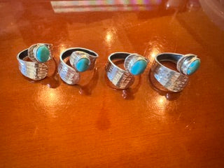 Paige Wallace SS wrap ring with turq stone