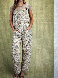 Gigio Printed Barrel Leg Overalls Stone Mix