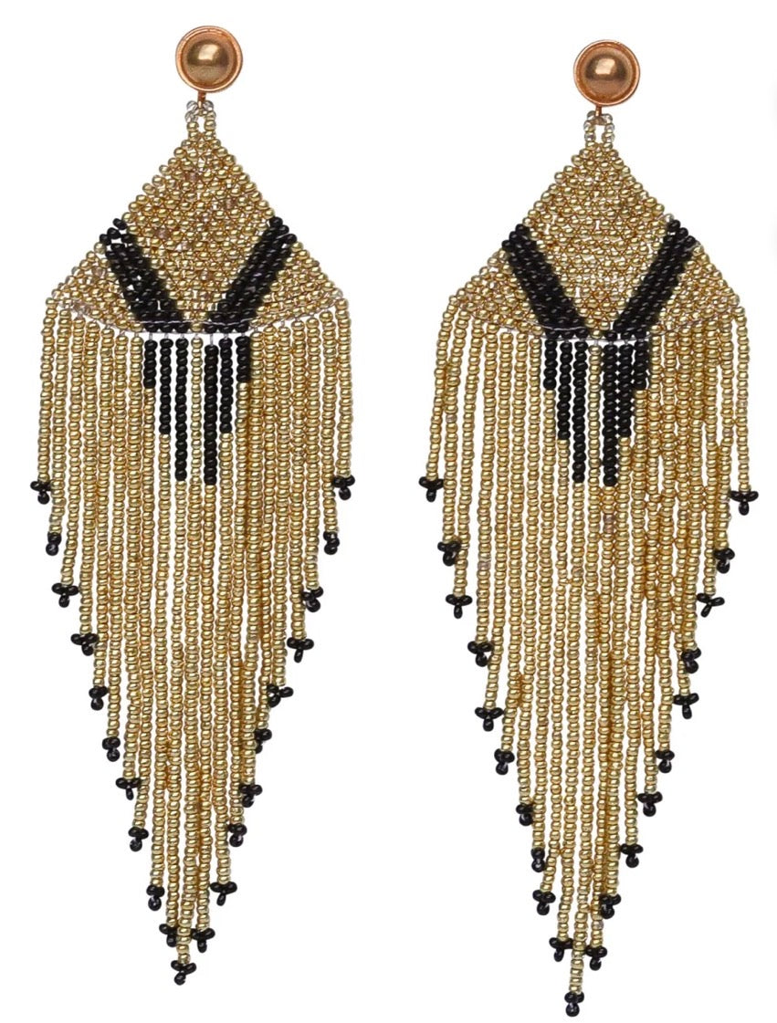 Golden Goddess Beaded Earrings