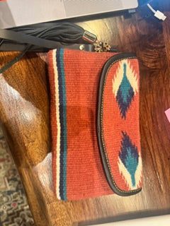 Good Tidings Fabric Fringe Wristlet with tassel