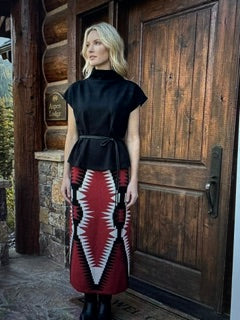 Red/Black/White Sweater Skirt Tasha