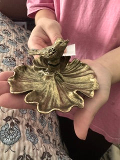 Gilded Garden Bird Dish, Antiqued Gold