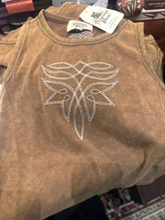TH Brown Embroidered tank