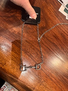 Medium Sized bridle bit silver necklace