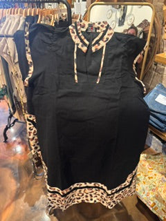 Gigio Black Dress Animal Print
