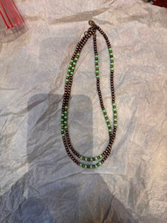 Copper Green Navajo pearl necklace costume