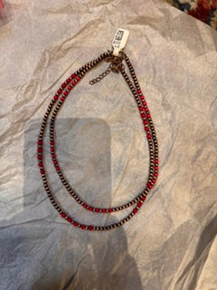 Copper Red Navajo pearl necklace costume