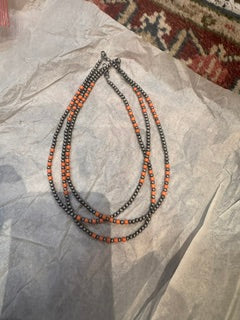 Copper Orange Navajo pearl necklace costume