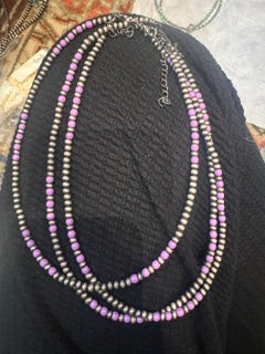 Silver & Purple Navajo pearl necklace costume