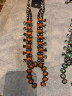 Silver Navajo Orange Squash Blossom Costume