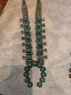 Silver Navajo turq Squash Blossom Costume