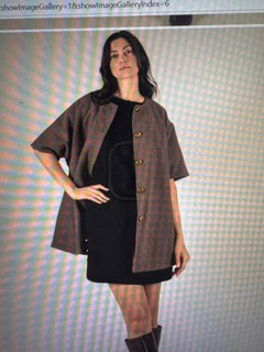 Mocha 3/4th sleeve button up wool jacket