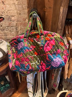 Green Velvet Duffle Bag