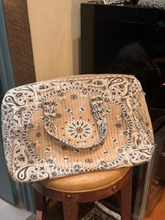 Tan Bandana Duffle Travel Bag