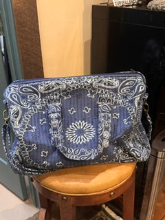 Blue Bandana Duffle Travel Bag