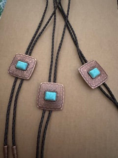 Copper Bolo with Turq Pendant