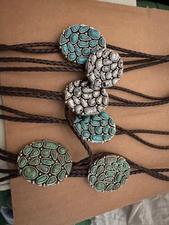 Brown Rope Bolo with Colored Stones