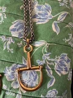 Large Bold Mixed Metal Horse Bit Necklace on Chain