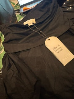 Black Jersey Cowl Neck Tunic with pocket