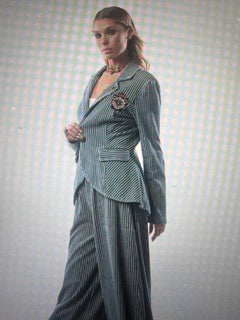 Aratta Adela Demin and pinstriped jacket