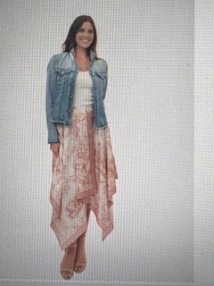 Stacy Bradley Pink Toile Silk Scarf Skirt