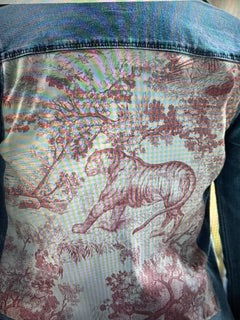 Stacy Bradley Light Denim Jacket Pink Toile