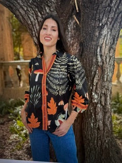 Isla Payal Camille Black top with Orange lining